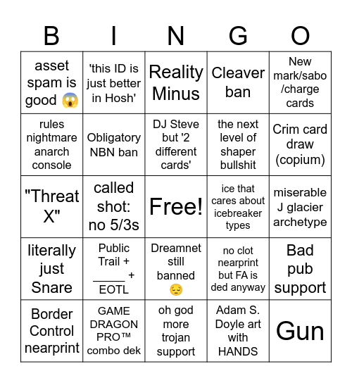 Elevation Scoops Season Bingo Card