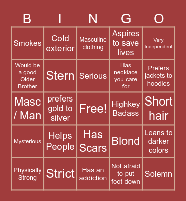 Enforcer Kinnie Bingo Card