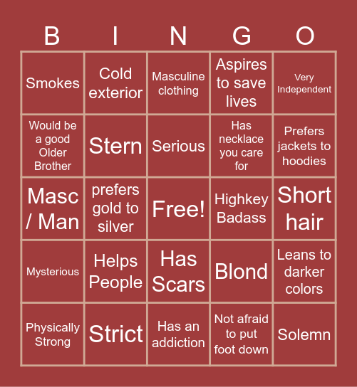 Enforcer Kinnie Bingo Card