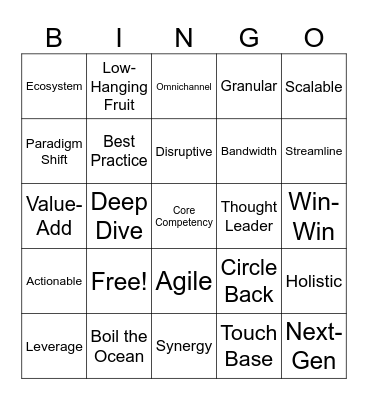 Marketing Bingo Card