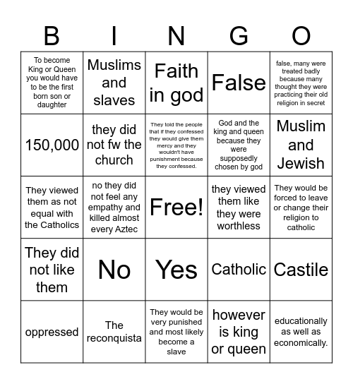 Lalalalala Bingo Card