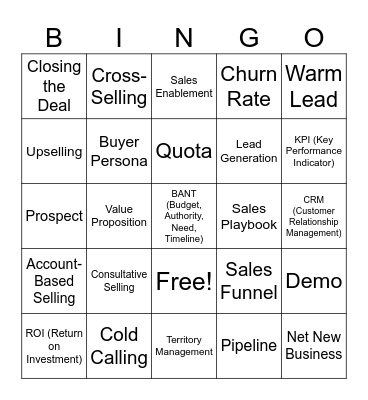 Sales Bingo Card