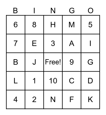 Family Bingo Day! Bingo Card