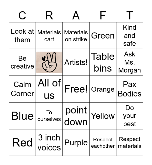 Routines and Expectations Bingo Card
