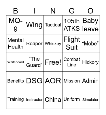 Old Hickory Spouse Day Bingo Card