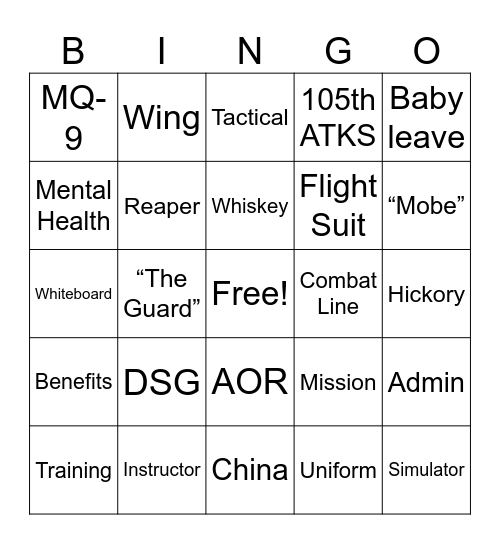 Old Hickory Spouse Day Bingo Card
