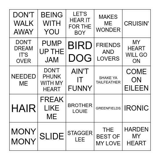 BILLBOARD #13'S Bingo Card