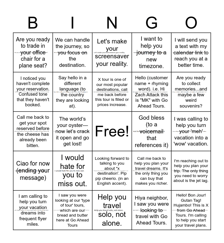 VM Bingo Card