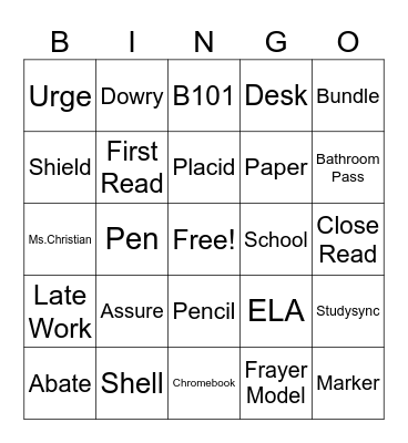 "Fever 1793" Vocab Review Bingo Card