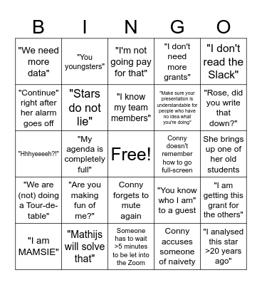 Conny Bingo Card