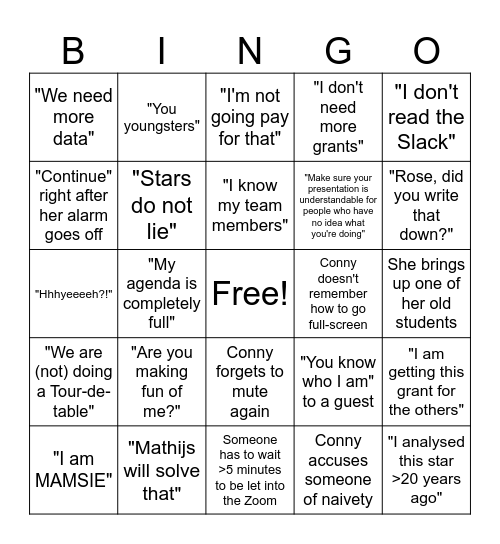 Conny Bingo Card