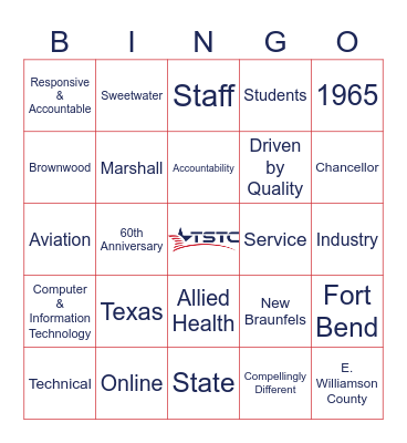 TSTC Bingo - EAC Edition Bingo Card