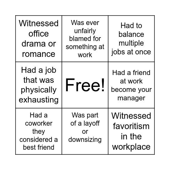 SWEAT Bingo Card