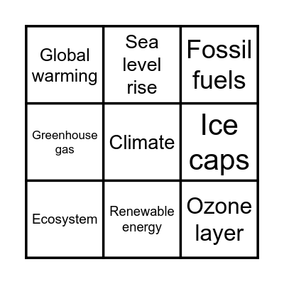 CLIMATE BINGO Card