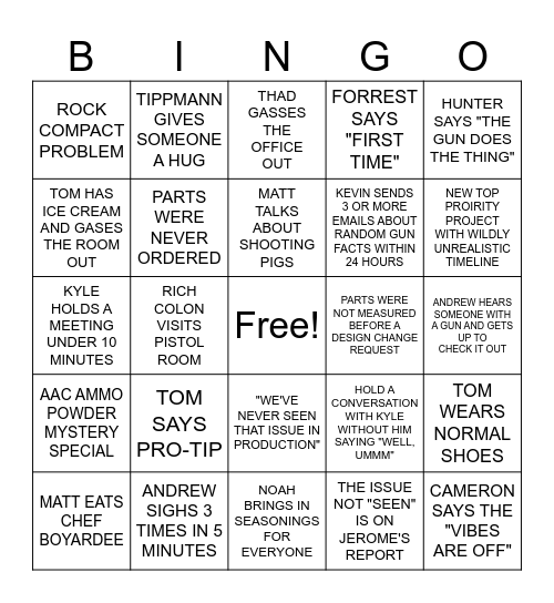 R&D BINGO Card