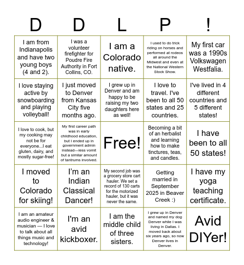 Class of 2025 Bingo Card
