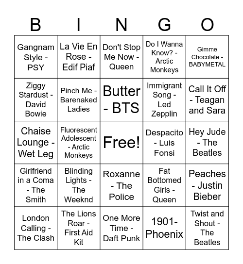 A Foreign Affair Bingo Card