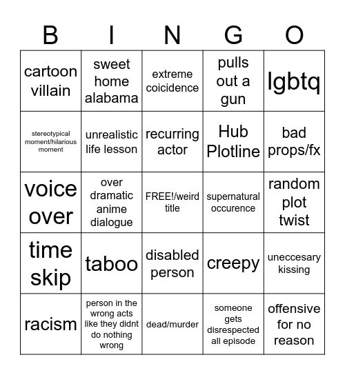 TT BINGOOOOOOOOOOOOOOOO Bingo Card