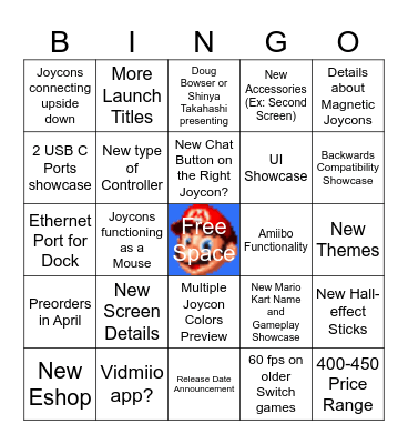 Switch 2 Direct Bingo Card