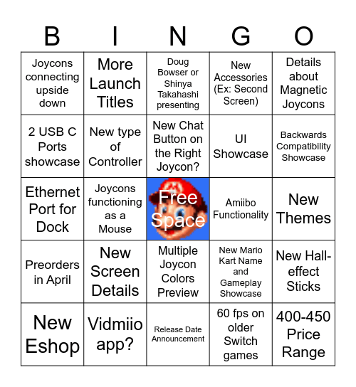 Switch 2 Direct Bingo Card