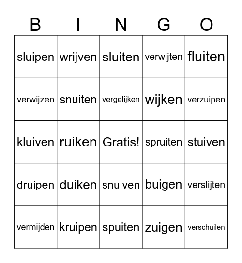 Stamtijden Klasse 1, Deel 2 door Klasse 2, Deel 2 Bingo Card