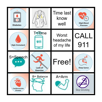 STROKE AWARENESS BINGO Card