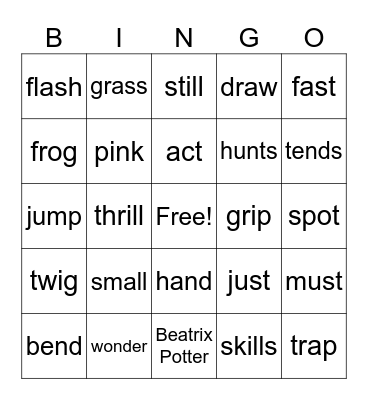Small Wonder Bingo Card