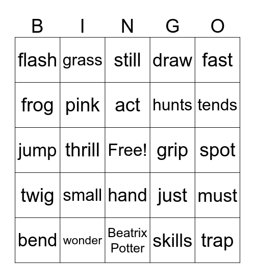 Small Wonder Bingo Card