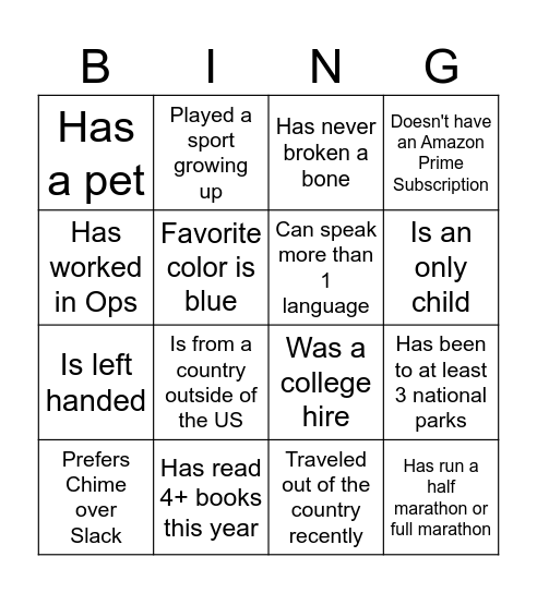 All Hands 2025 Bingo Card