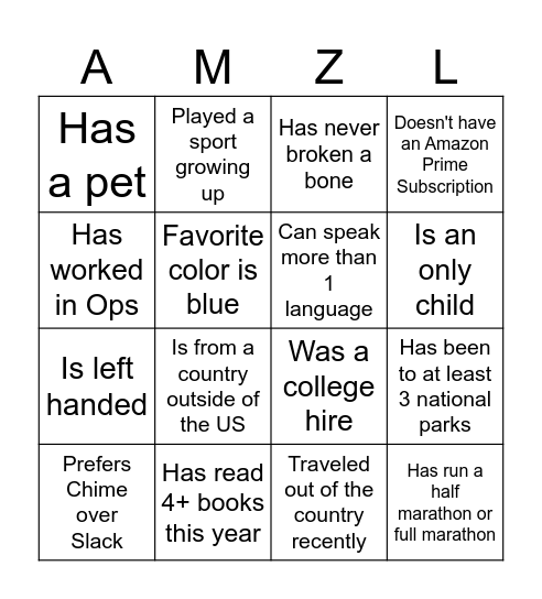 All Hands 2025 Bingo Card