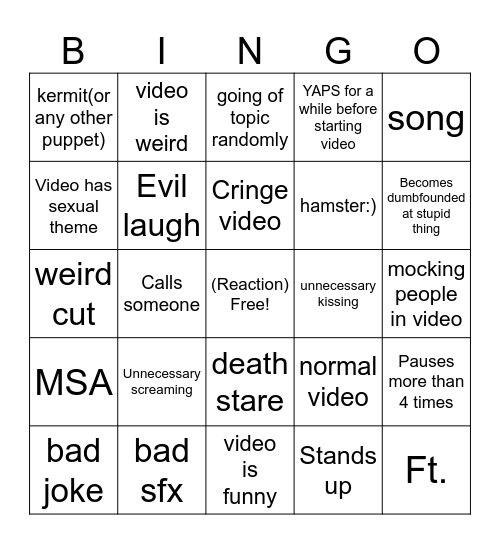Robertidk bingo Card
