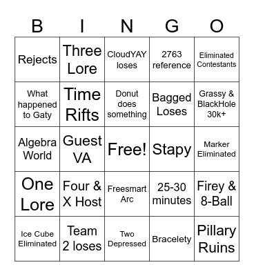 TPOT 16 BINGO Card