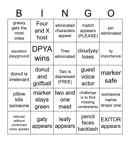 Tpot 16 Bingo Card