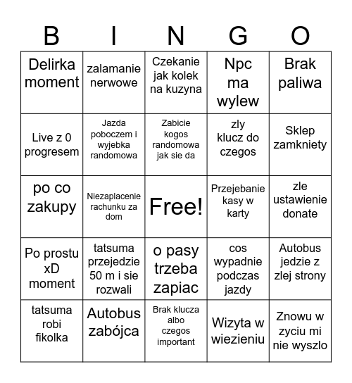 Widmow w MSC Bingo Card