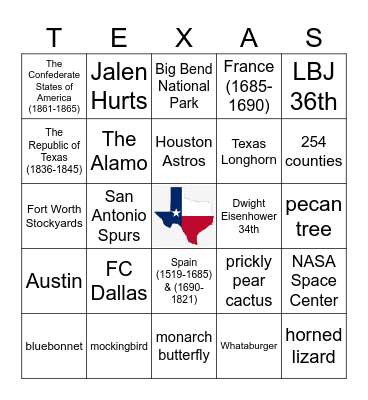 TEXAS BINGO Card