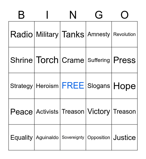 EDSA BINGO Card