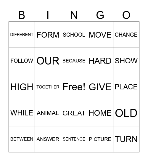 Bingo #2 Bingo Card