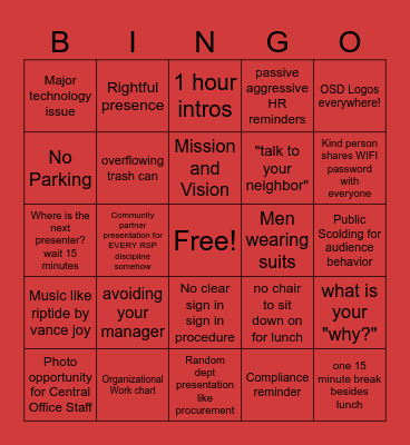 RSP PD BINGO Card