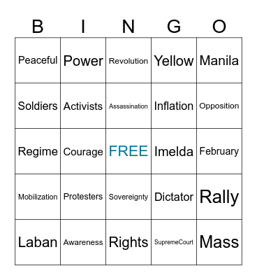 EDSA BINGO Card