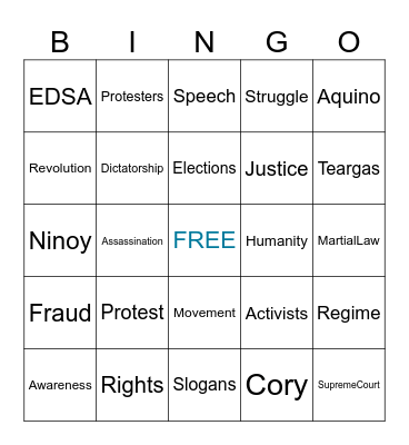 EDSA BINGO Card