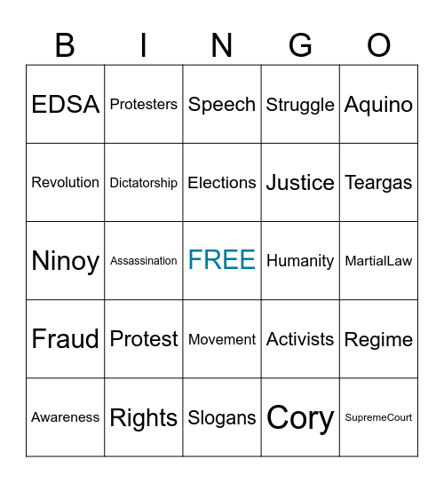EDSA BINGO Card