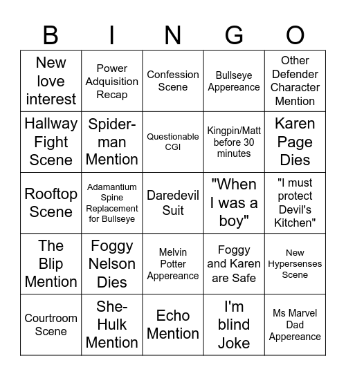 Born Again Bingo Card
