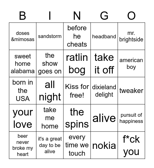 Galentine's Bingo Card