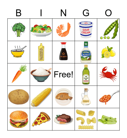 DINNER Bingo Card