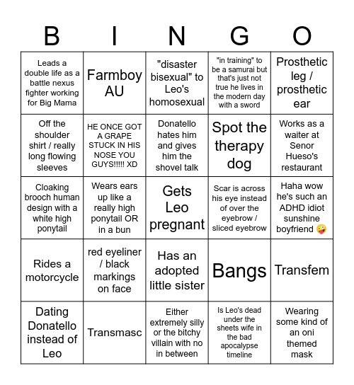 Tumblerina Usagi Bingo Card