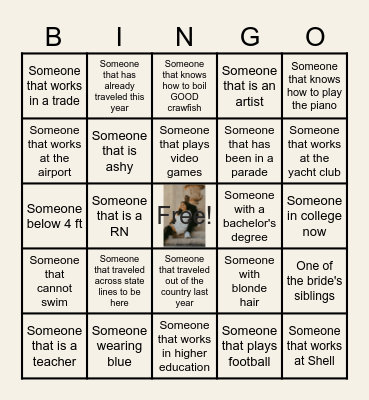 Kayla & Zach's Family & Friends Bingo Card
