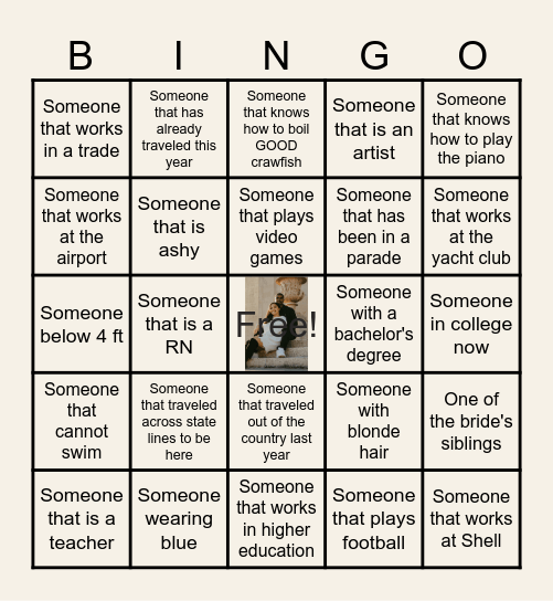 Kayla & Zach's Family & Friends Bingo Card
