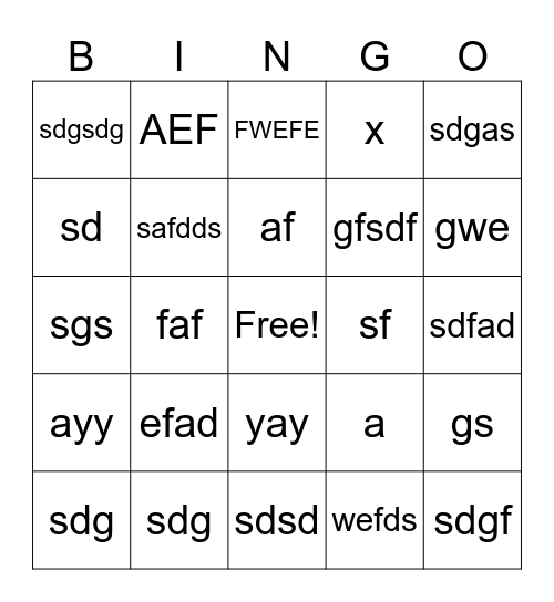 Shark Tank Bingo Card
