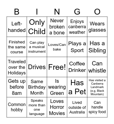 ICEBREAKER BINGO Card
