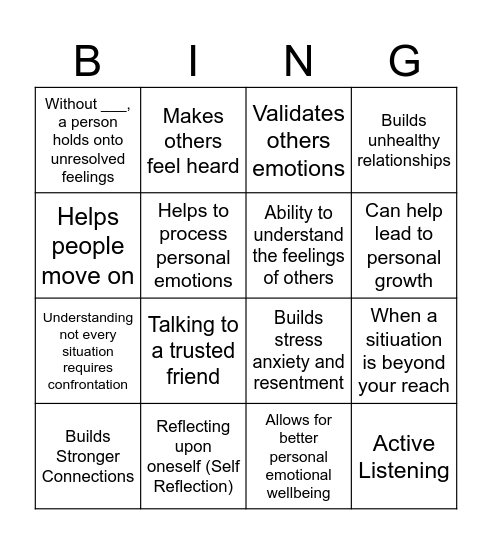 Lifeline Ally Bingo!! Bingo Card